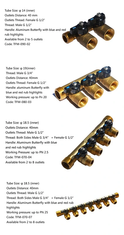 Manifold Plumbing Accessories for Heating System